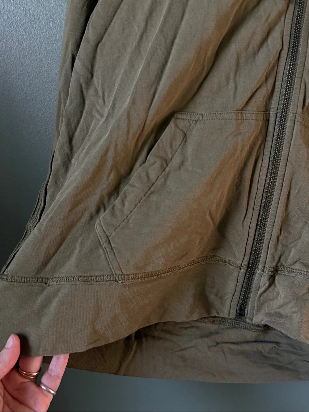 Alice + Olivia - Green Zip Hoodie - Size M - Picture 2 of 6